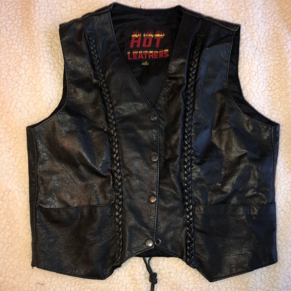 Womens Hot Leathers Genuine Leather Biker Vest